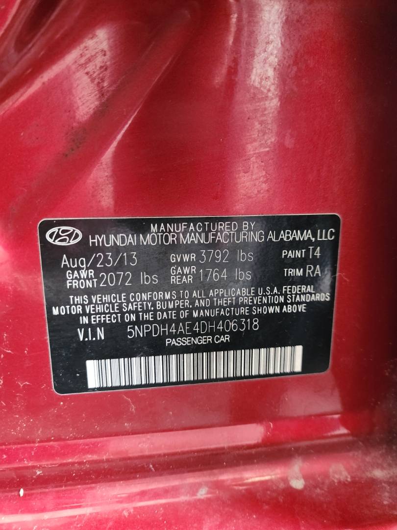 2013 HYUNDAI ELANTRA — 211219 Miles — Lot 6318 — Souq - Marhaba Auctions Used Cars - Image 12