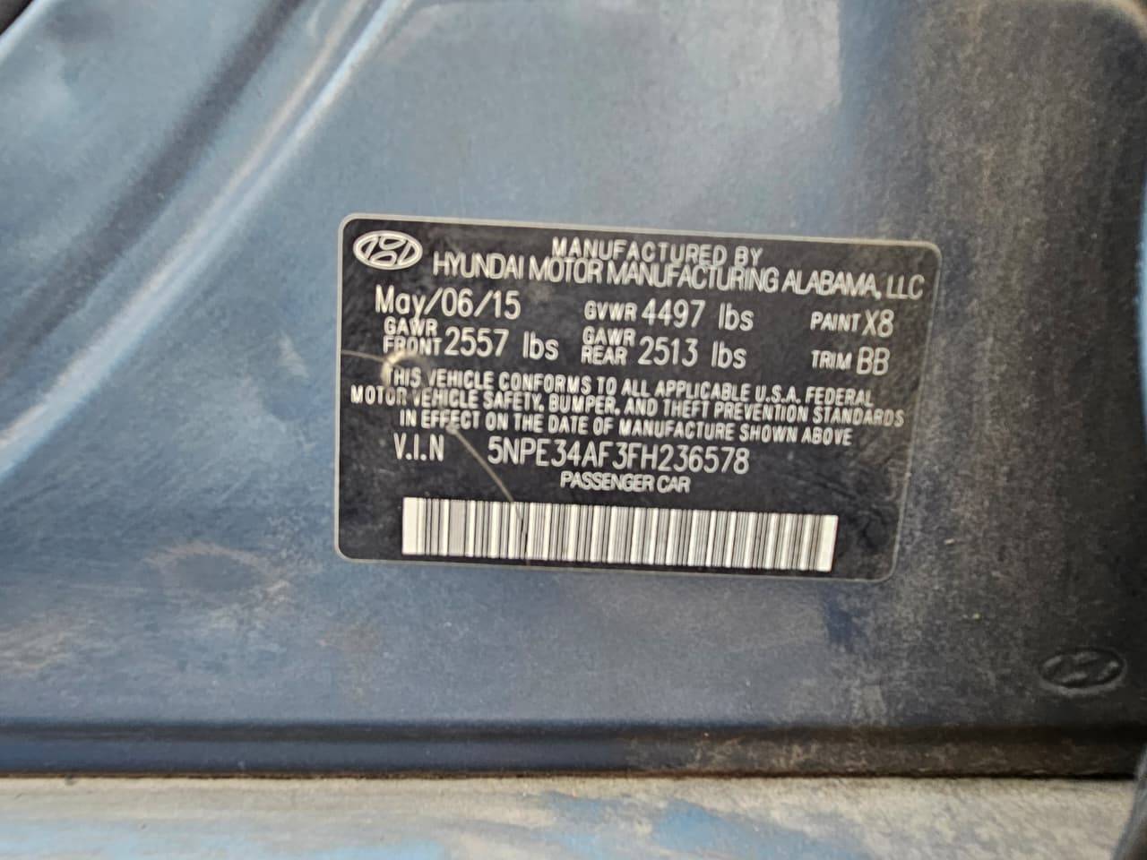 2015 HYUNDAI SONATA SPORT — 224988 Miles — Lot 93410625 — Souq - Marhaba Auctions Used Cars - Image 8
