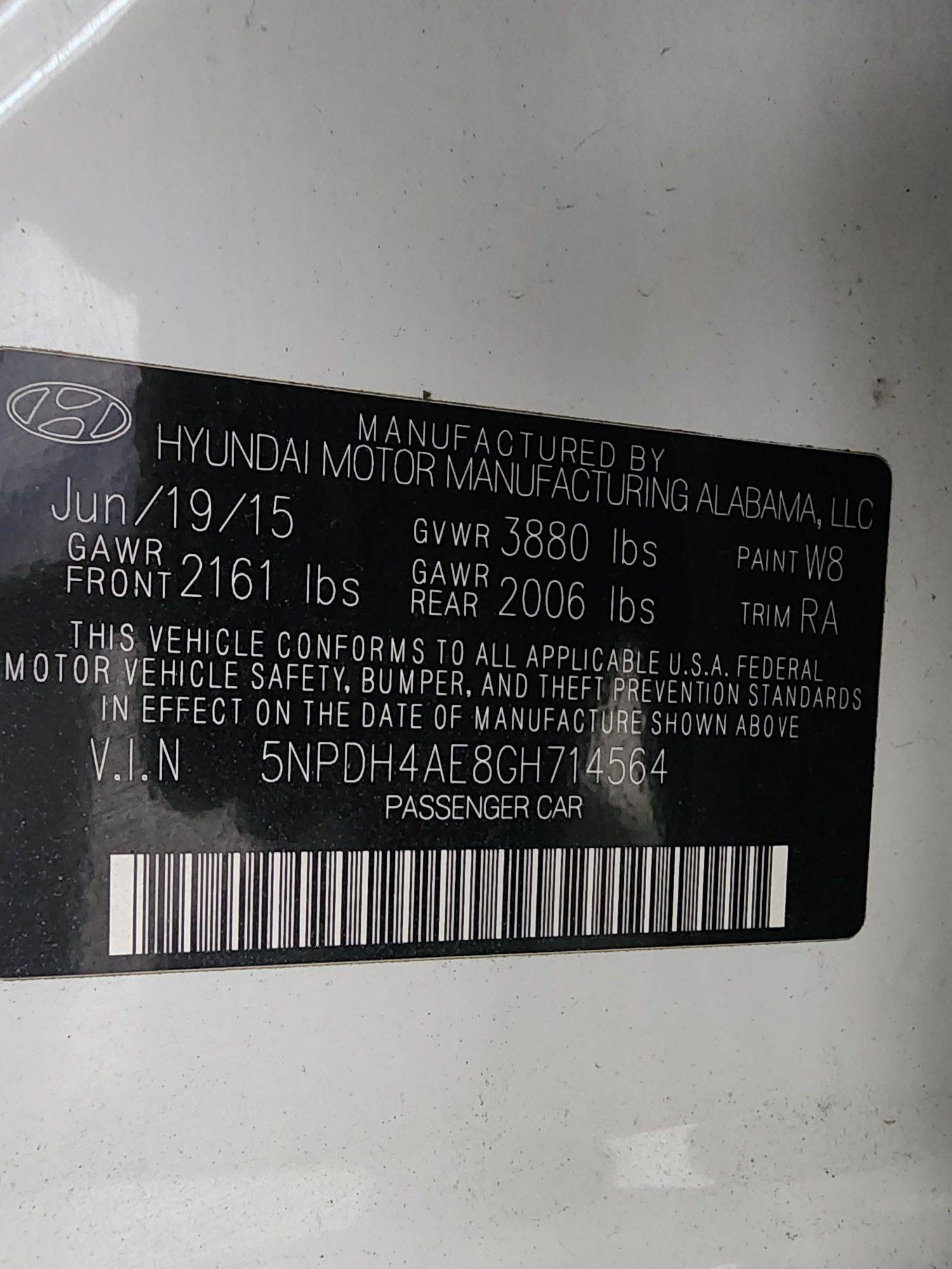 2016 HYUNDAI ELANTRA — 187268 Miles — Lot 125487 — Main - Marhaba Auctions Used Cars - Image 8