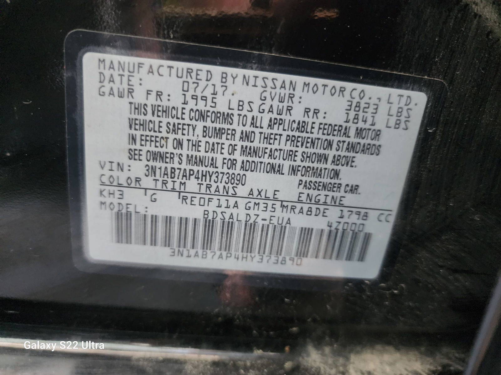 2017 NISSAN SENTRA — 114706 Miles — Lot 78494733 - Marhaba Auctions Used Cars - Image 9