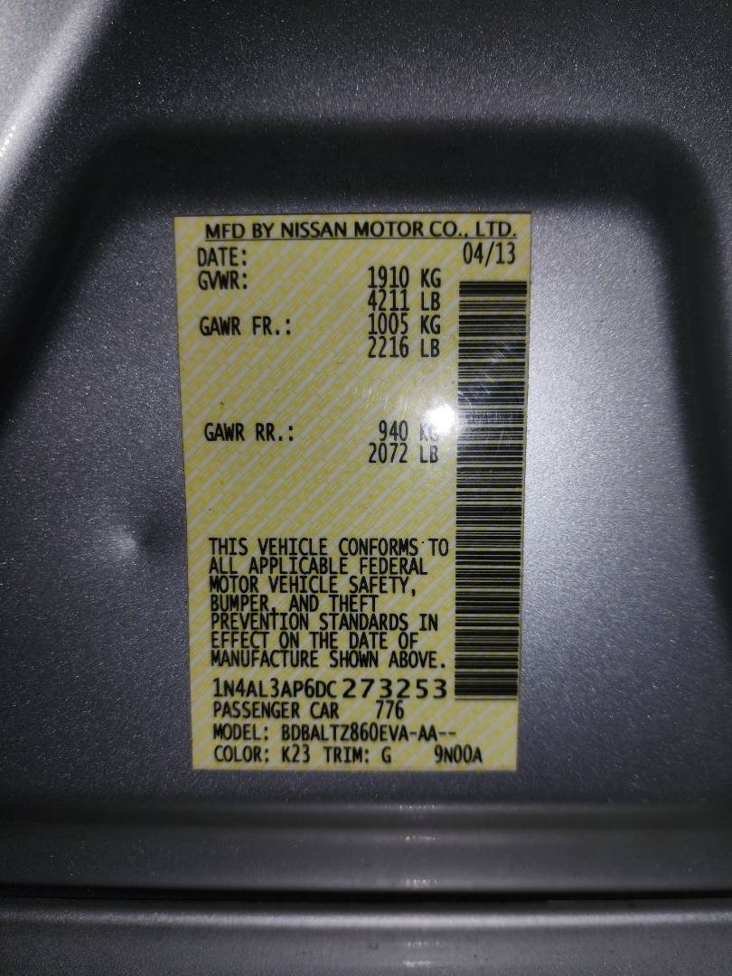 2013 NISSAN ALTIMA — 169187 Miles — Lot 80135863 - Marhaba Auctions Used Cars - Image 4