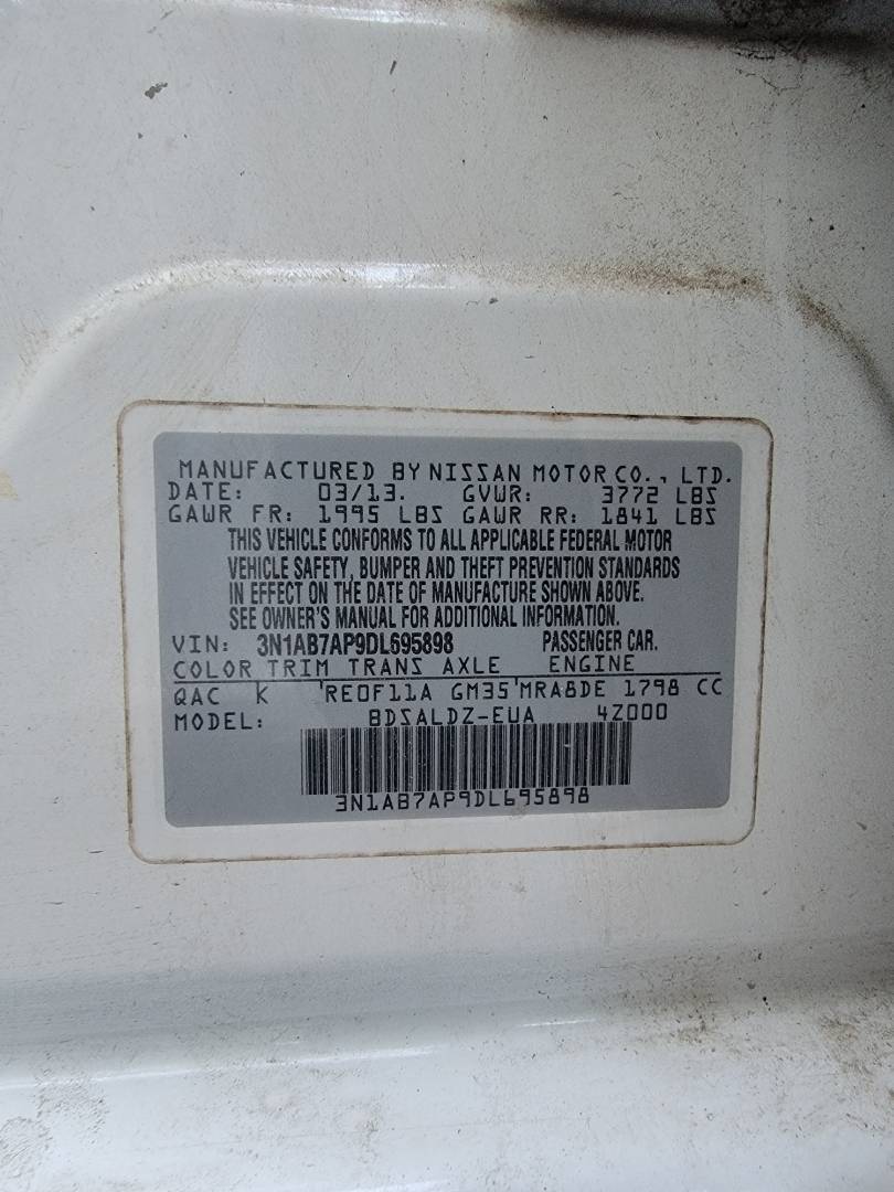 2013 NISSAN SENTRA — 111012 Miles — Lot 695898 — Main - Marhaba Auctions Used Cars - Image 9