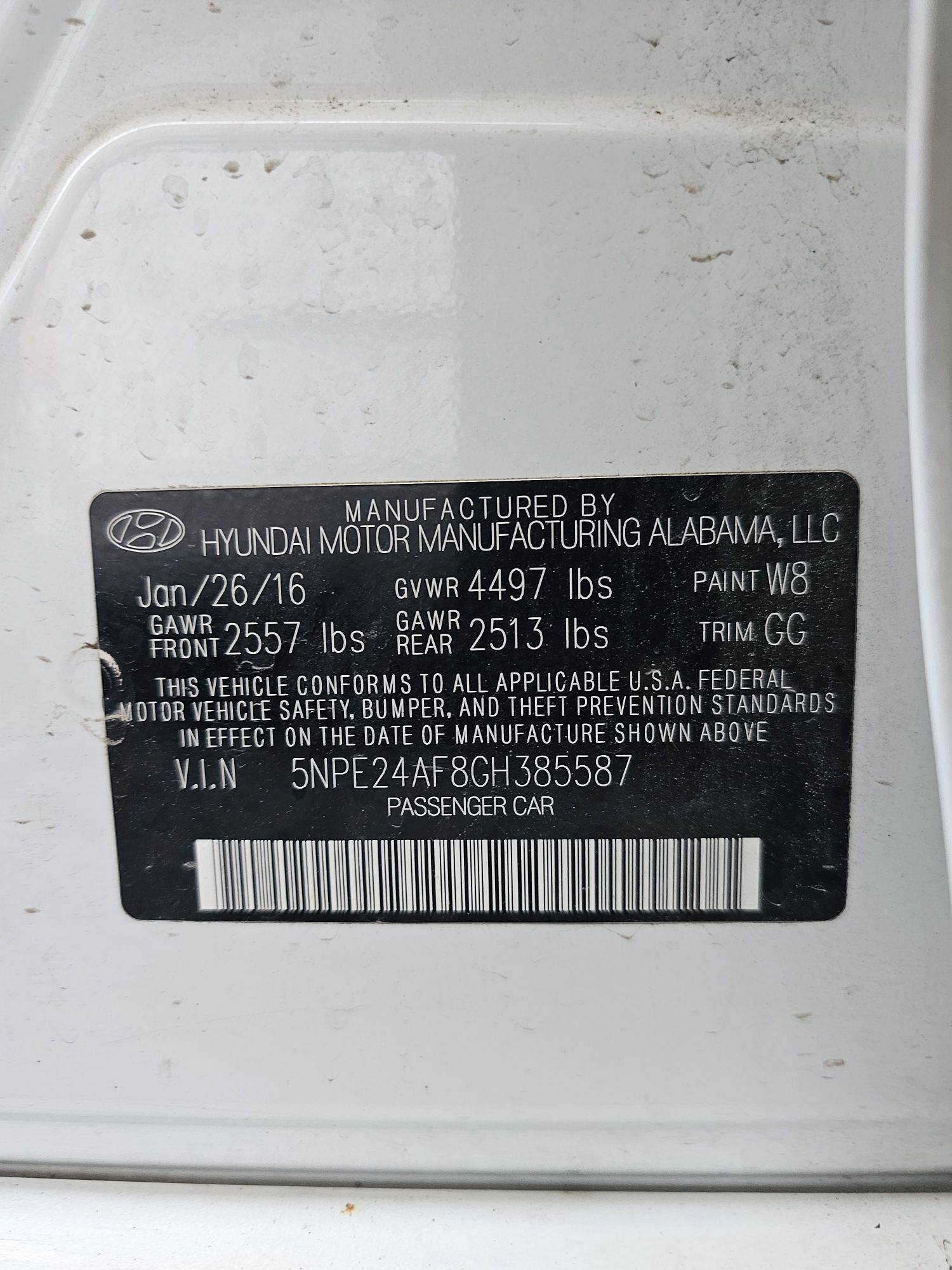 HYUNDAI SONATA 2016 - Marhaba Auction Used Cars - Image 9