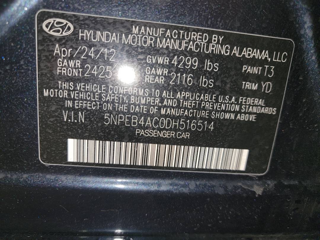 2013 HYUNDAI SONATA — 190917 Miles — Lot 38243837 - Marhaba Auctions Used Cars - Image 9