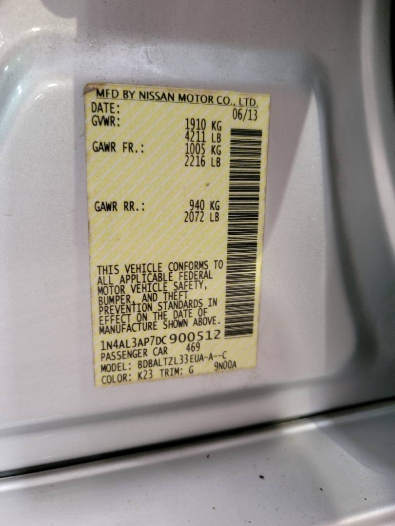 2013 NISSAN ALTIMA — 214492 Miles — Lot 72314963 - Marhaba Auctions Used Cars - Image 10