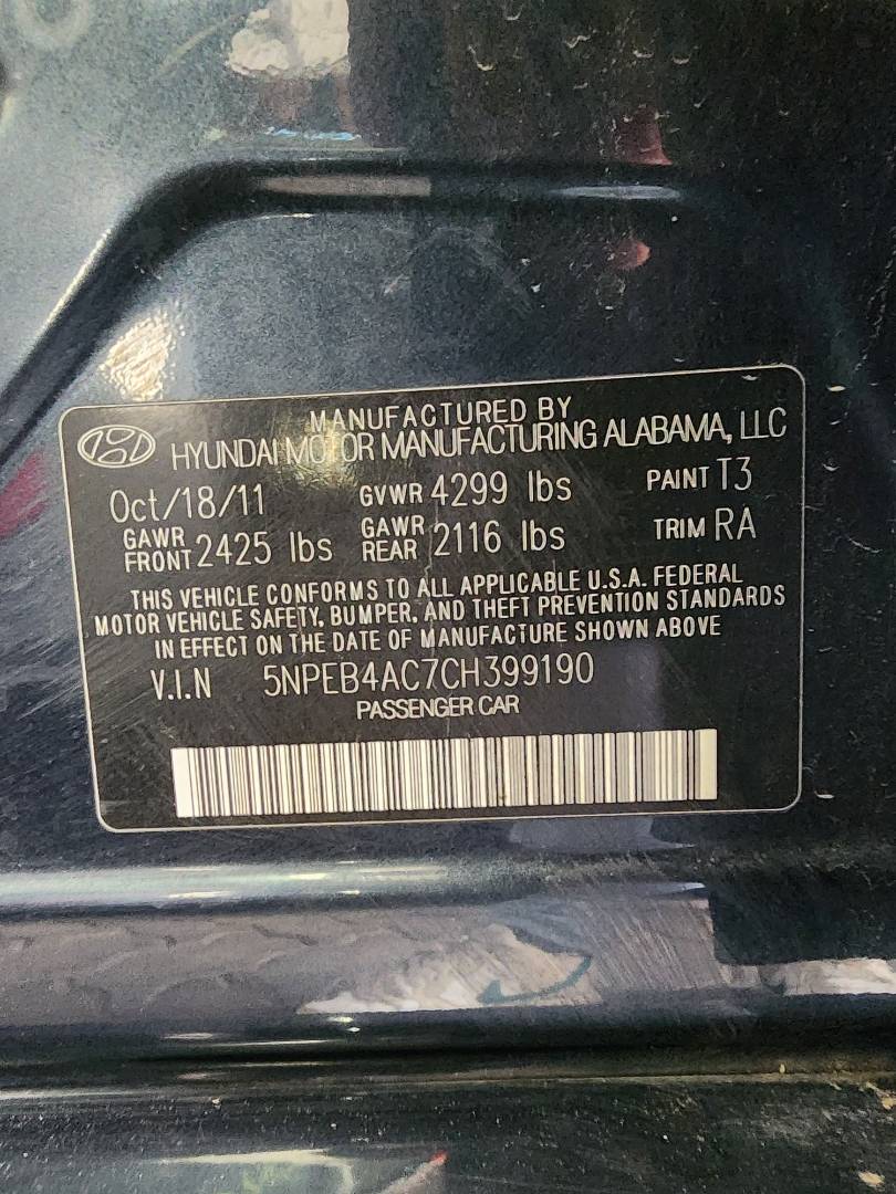 2012 HYUNDAI SONATA — 240789 Miles — Lot 75014593 - Marhaba Auctions Used Cars - Image 5