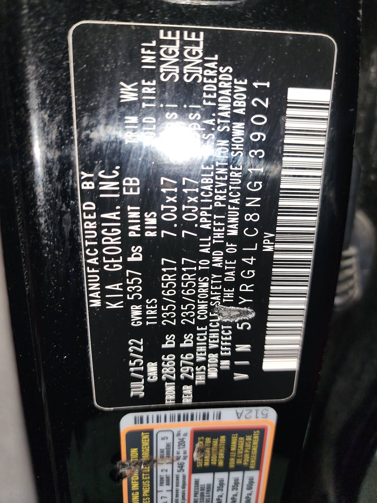 2022 KIA SORENTO — 101191 Miles — Lot LC8NG139021 — Souq - Marhaba Auctions Used Cars - Image 9