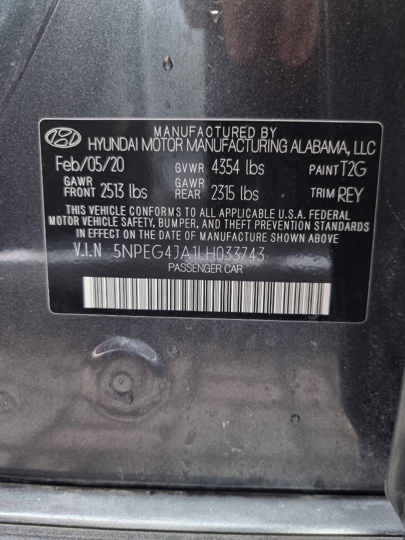 2020 HYUNDAI SONATA — 94970 Miles — Lot H033743 — Main - Marhaba Auctions Used Cars - Image 8