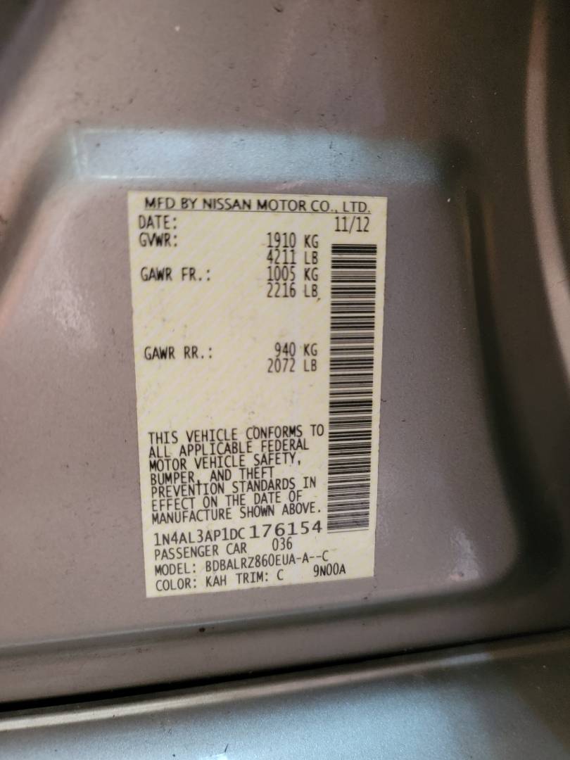 2013 NISSAN ALTIMA — 214671 Miles — Lot 52177235 — Main - Marhaba Auctions Used Cars - Image 9