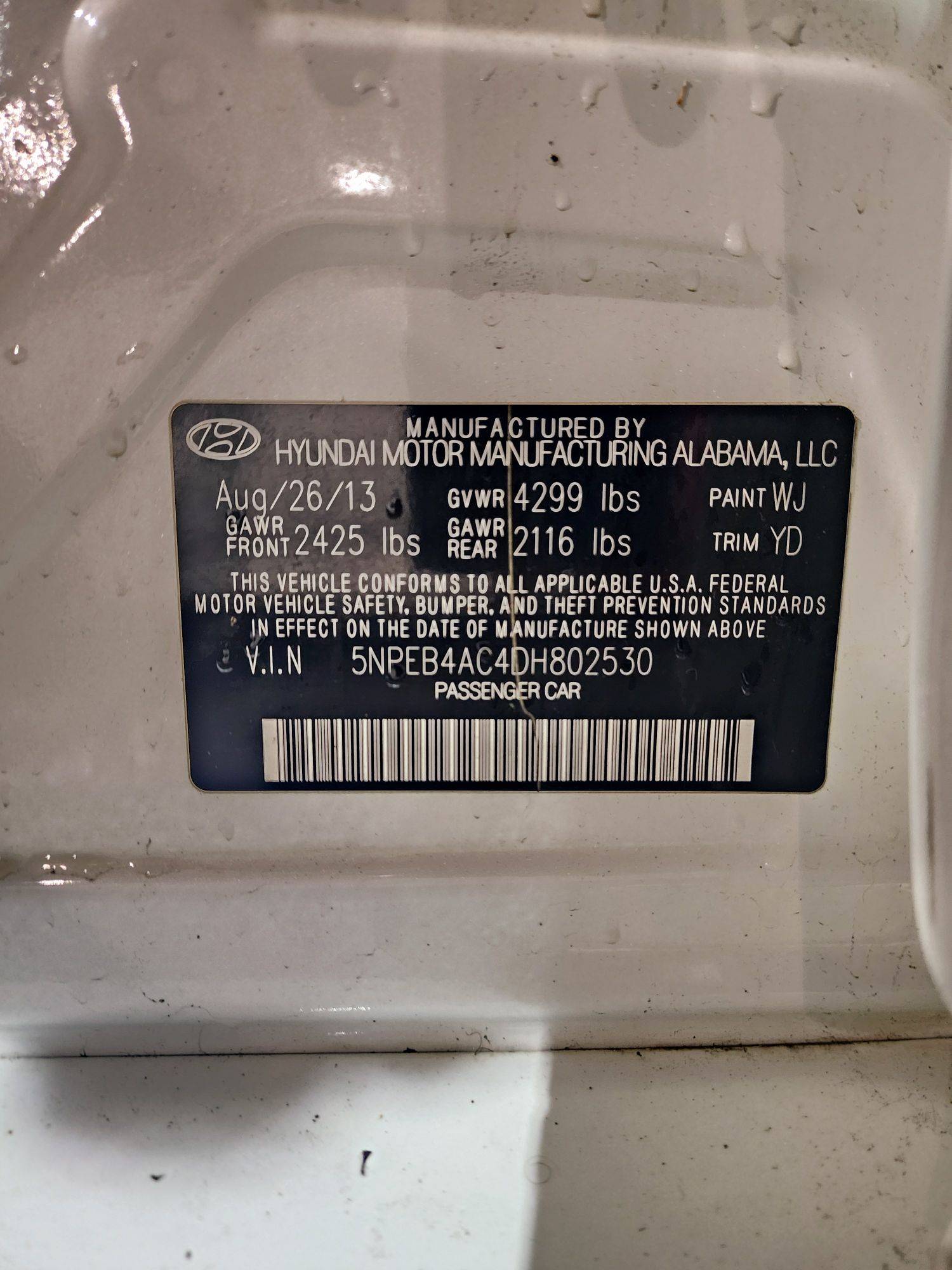 2013 HYUNDAI SONATA — 131230 Miles — Lot DH802530 — Souq - Marhaba Auctions Used Cars - Image 10
