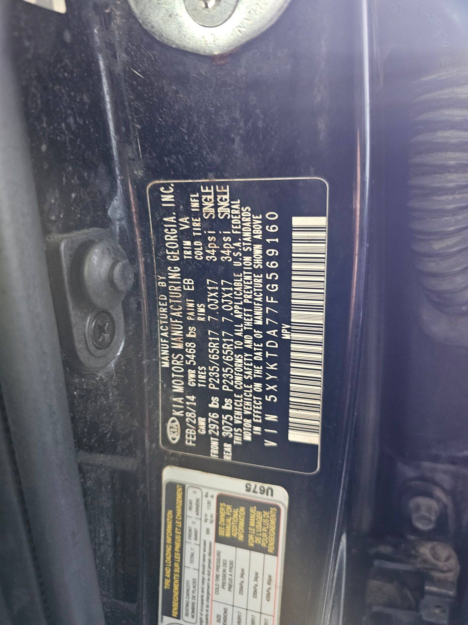2015 KIA SORENTO — 123057 Miles — Lot 1393171 — Souq - Marhaba Auctions Used Cars - Image 9