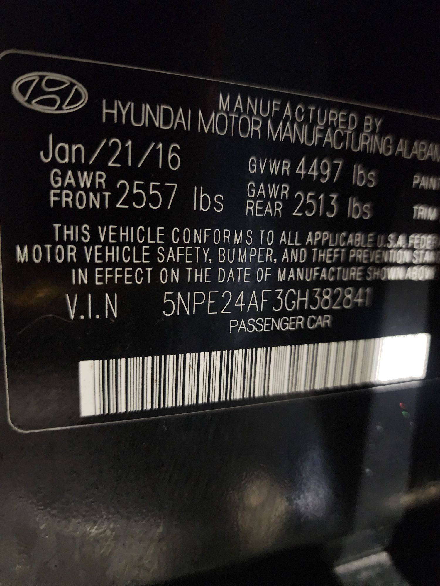 2016 HYUNDAI SONATA — 82970 Miles — Lot 68402953 - Marhaba Auctions Used Cars - Image 3