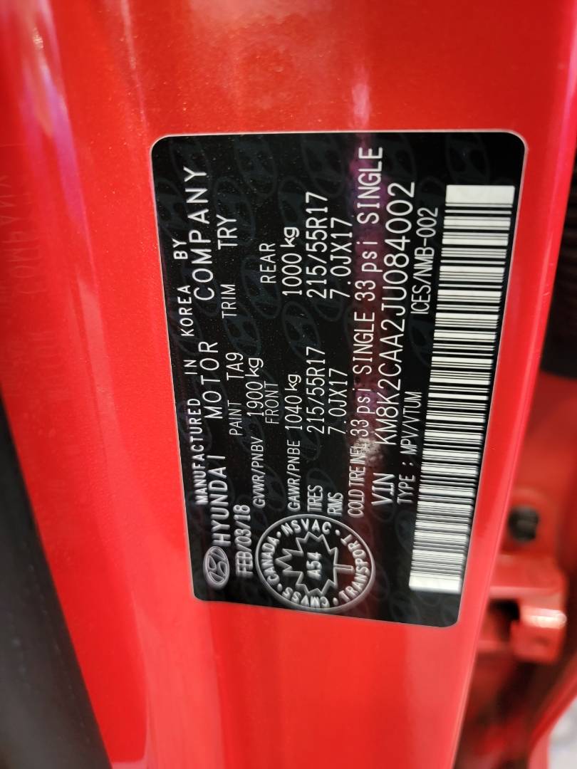 2018 HYUNDAI KONA — 74255 KM — Lot A2JU084002 — Souq - Marhaba Auctions Used Cars - Image 10