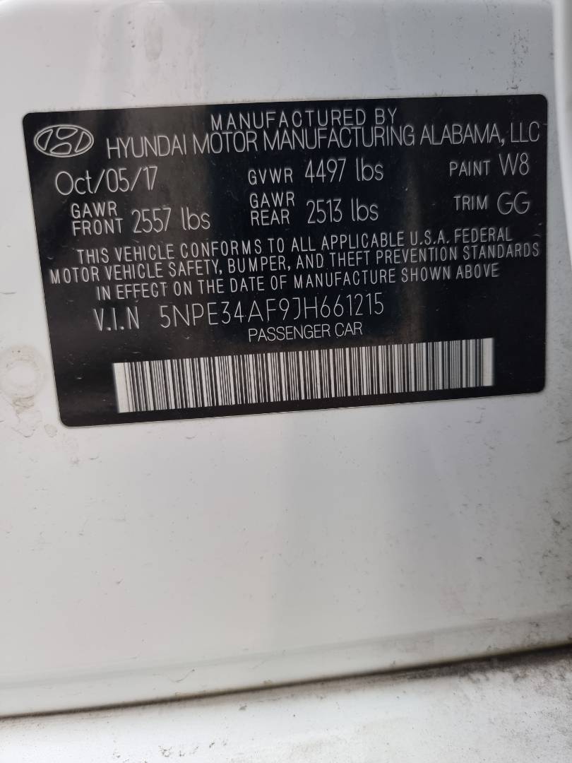 2018 HYUNDAI SONATA — 101497 Miles — Lot 215478 — Souq - Marhaba Auctions Used Cars - Image 9