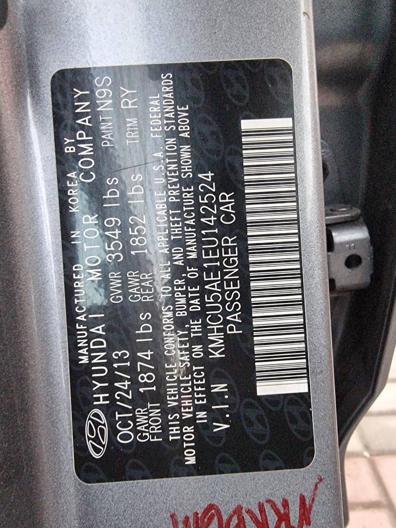 2014 HYUNDAI ACCENT — 121035 Miles — Lot 124587 — Ind. 12 - Marhaba Auctions Used Cars - Image 9