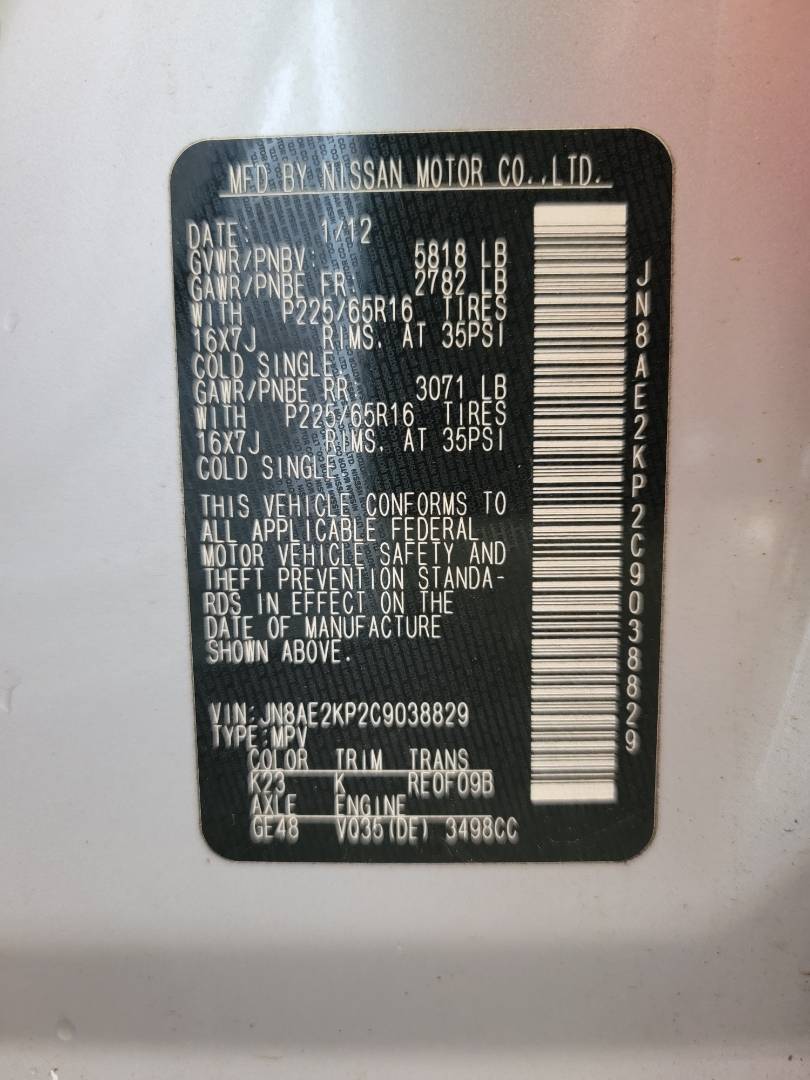 2012 NISSAN QUEST — 131823 Miles — Lot 38623984 - Marhaba Auctions Used Cars - Image 10