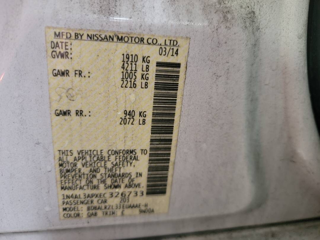 2014 NISSAN ALTIMA — 174699 Miles — Lot 37840846 - Marhaba Auctions Used Cars - Image 8