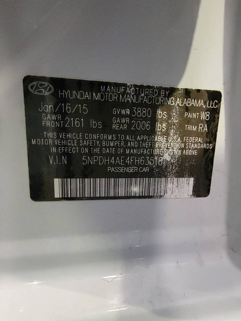 2015 HYUNDAI ELANTRA — 190098 Miles — Lot E4FH635181 — Main - Marhaba Auctions Used Cars - Image 9