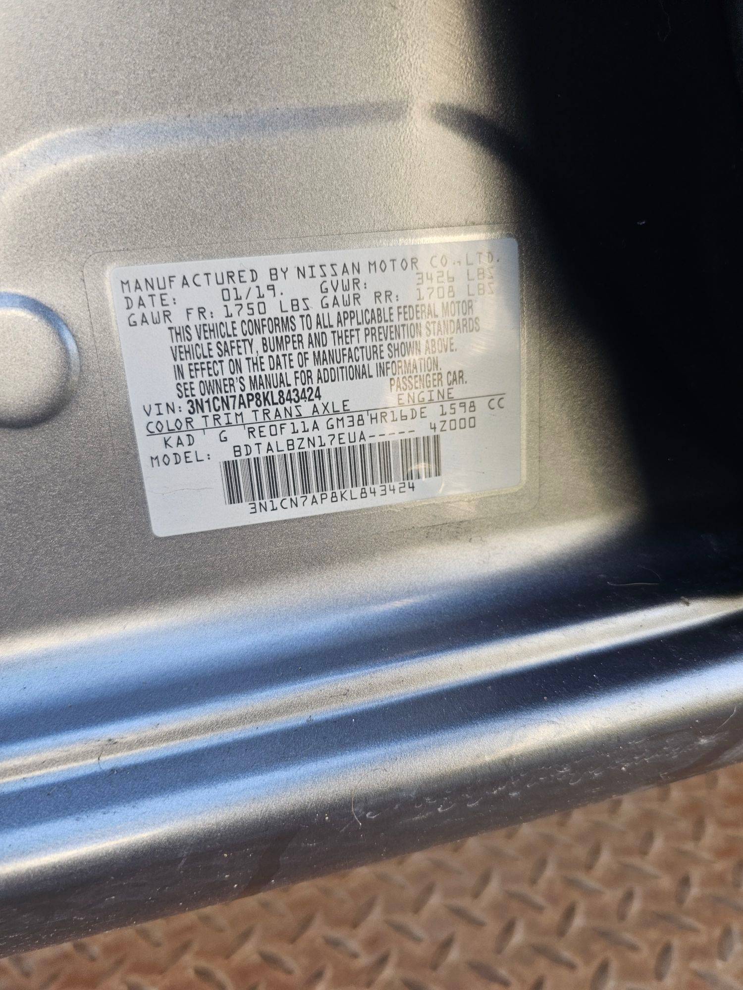 NISSAN VERSA 2019 - Marhaba Auction Used Cars - Image 10