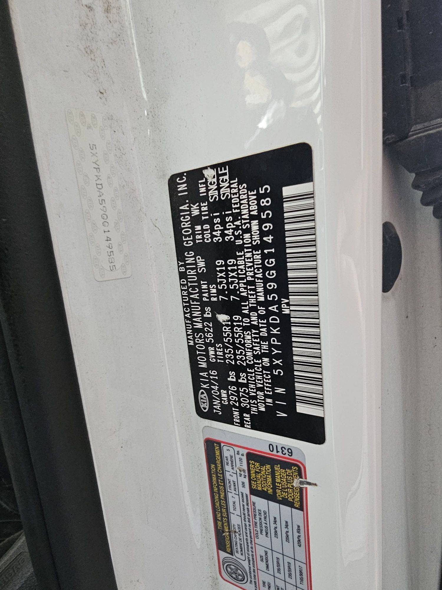 KIA SORENTO 2016 - Marhaba Auction Used Cars - Image 8