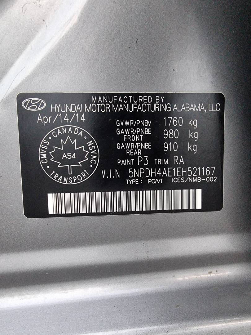 2014 HYUNDAI ELANTRA — 367745 KM — Lot 125487 — Souq - Marhaba Auctions Used Cars - Image 9