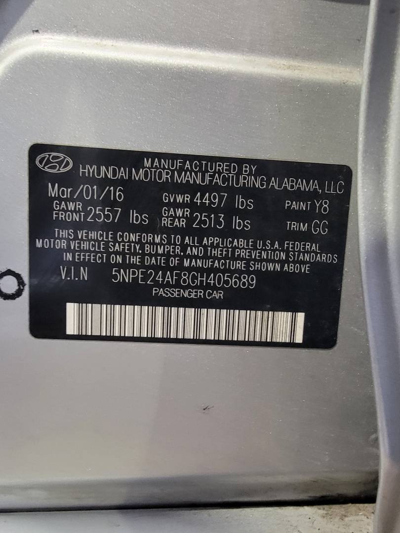 2016 HYUNDAI SONATA — 173097 Miles — Lot F8GH405689 — Main - Marhaba Auctions Used Cars - Image 10
