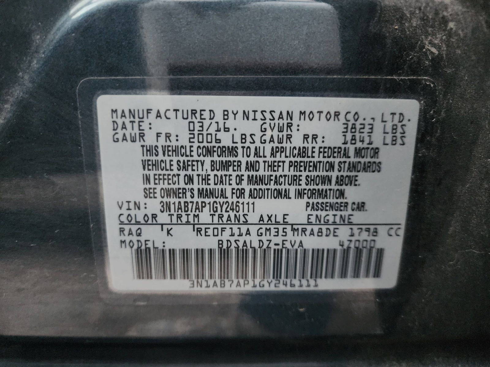 2016 NISSAN SENTRA — 253767 Miles — Lot 39282557 — Souq - Marhaba Auctions Used Cars - Image 10