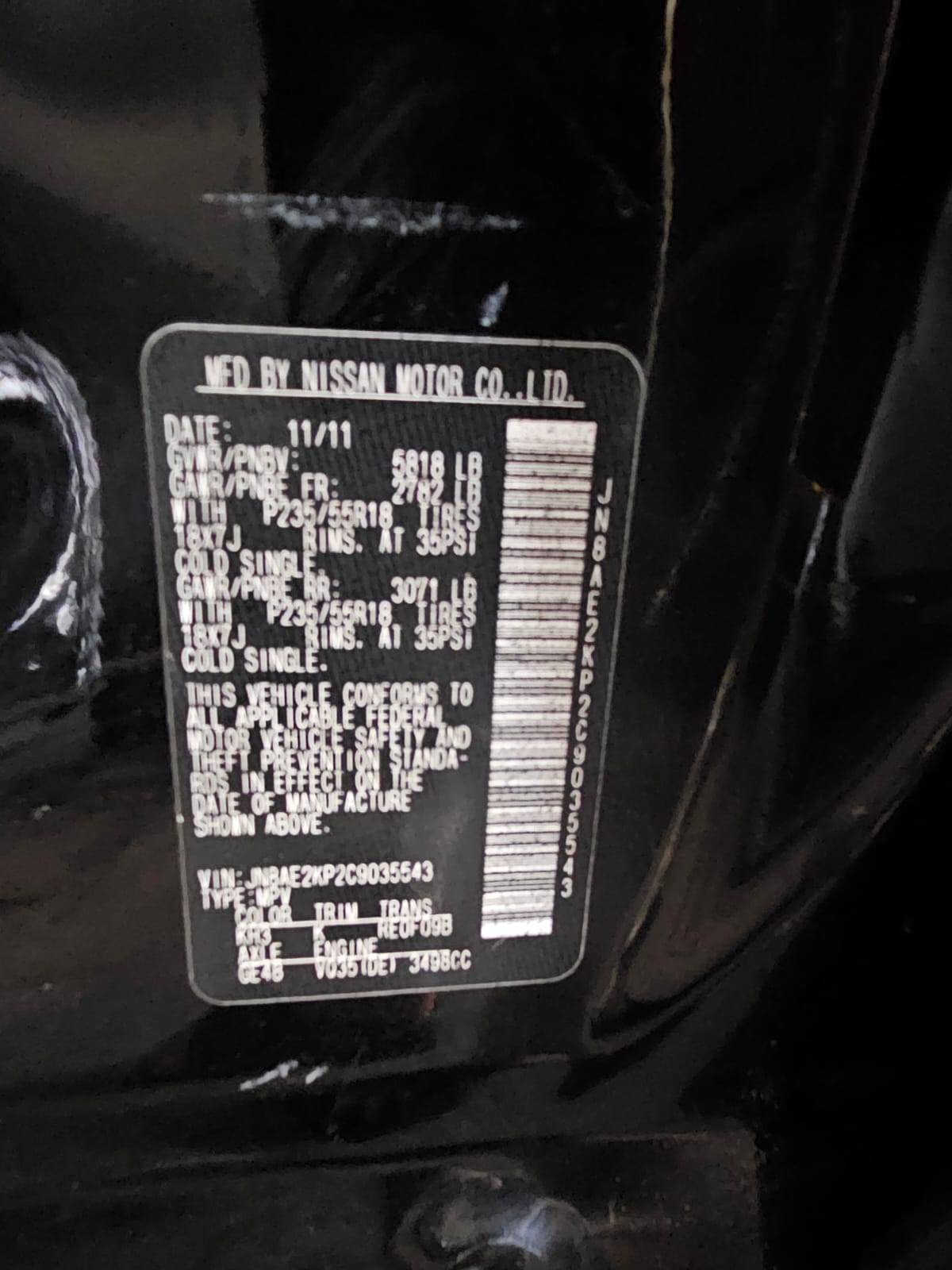 2012 NISSAN QUEST — 222379 Miles — Lot C9035543 — Main - Marhaba Auctions Used Cars - Image 12