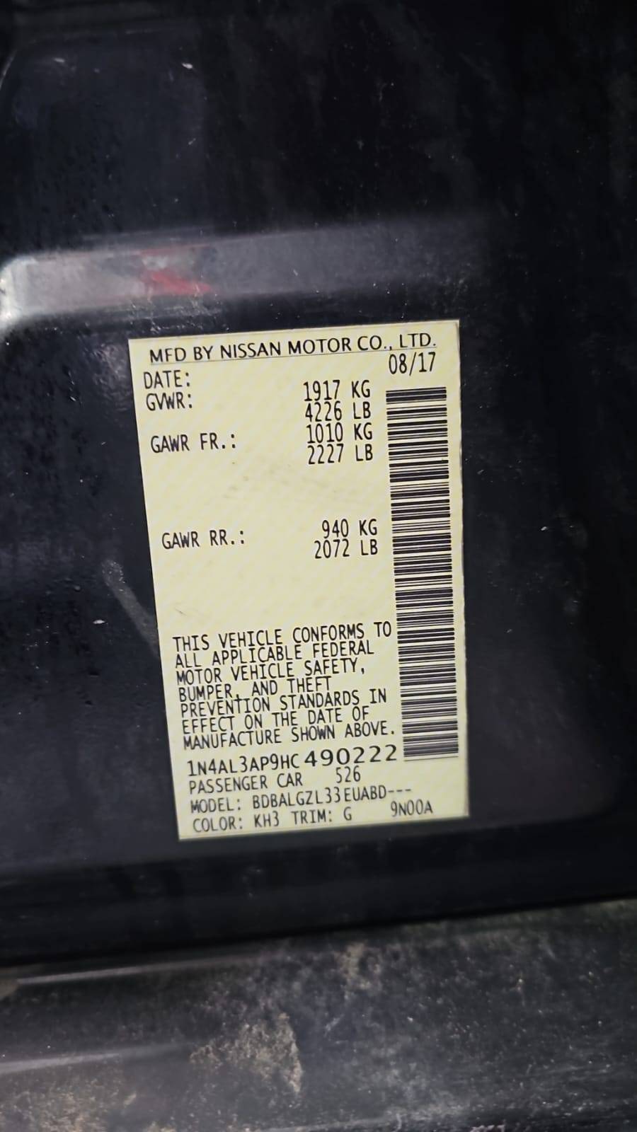 NISSAN ALTIMA 2017 - Marhaba Auction Used Cars - Image 3