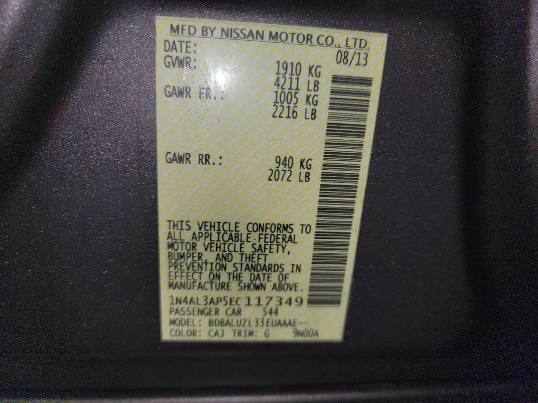 2014 NISSAN ALTIMA — 187932 Miles — Lot 81563833 - Marhaba Auctions Used Cars - Image 8