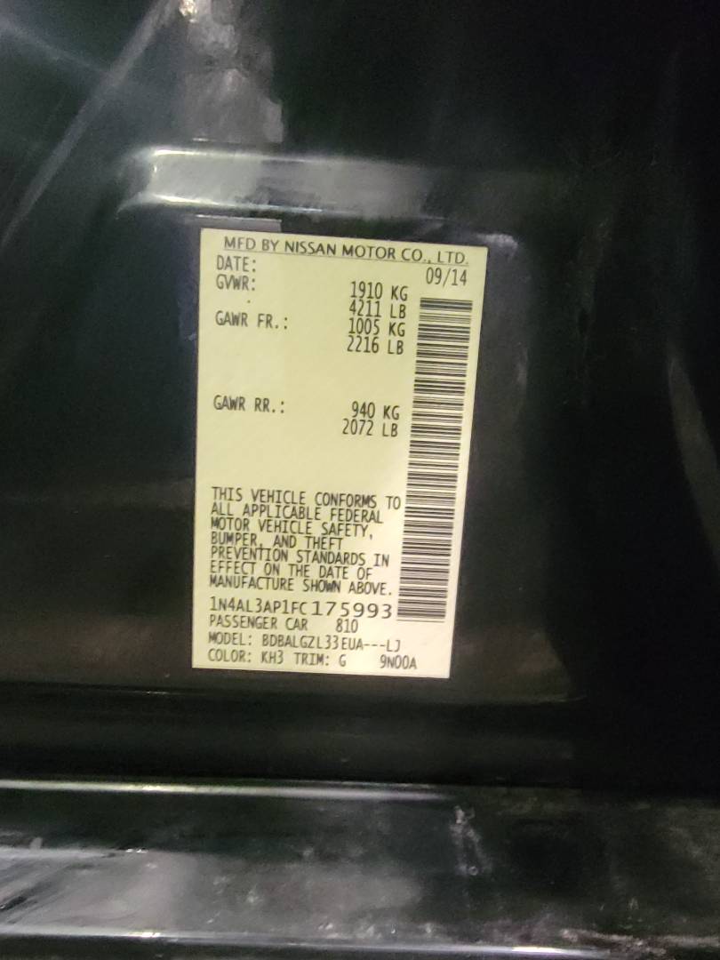 2015 NISSAN ALTIMA — 114714 Miles — Lot P1FC175993 — Main - Marhaba Auctions Used Cars - Image 10