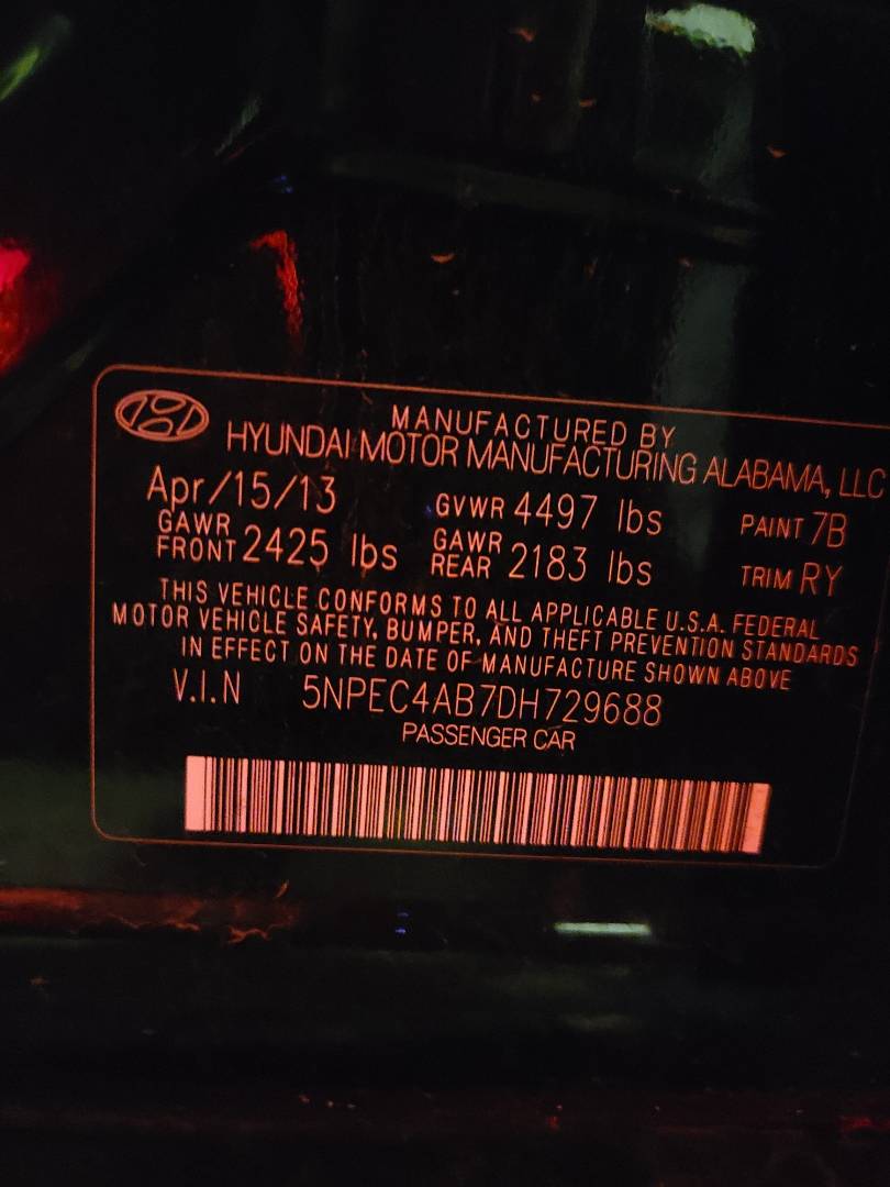 2013 HYUNDAI SONATA — 189829 Miles — Lot DH729688 — Main - Marhaba Auctions Used Cars - Image 10