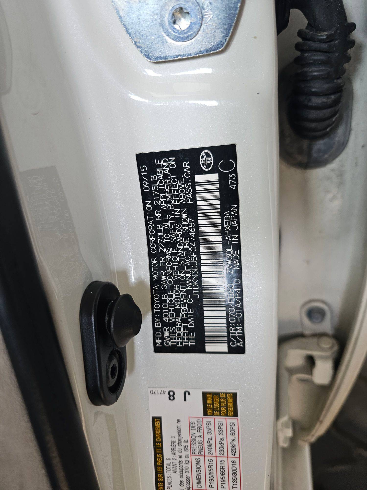 2015 TOYOTA PRIUS — 155464 Miles — Lot 68357115 — Souq - Marhaba Auctions Used Cars - Image 9