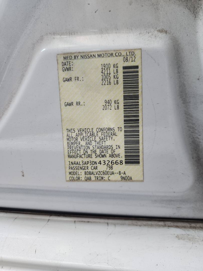 2013 NISSAN ALTIMA — 245964 Miles — Lot 46045244 — Souq - Marhaba Auctions Used Cars - Image 4