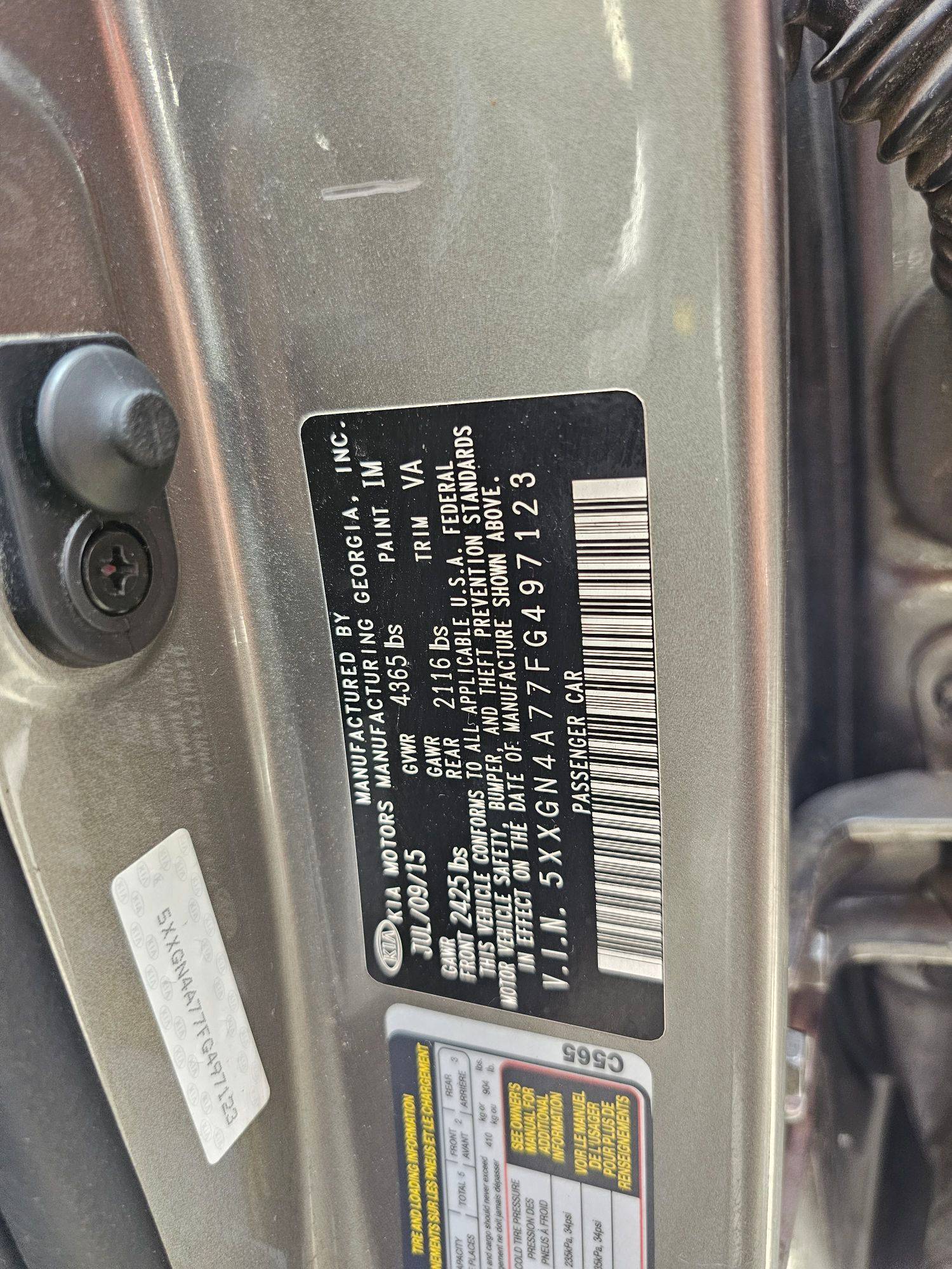 2015 KIA OPTIMA — 133808 Miles — Lot FG497123 — Souq - Marhaba Auctions Used Cars - Image 10