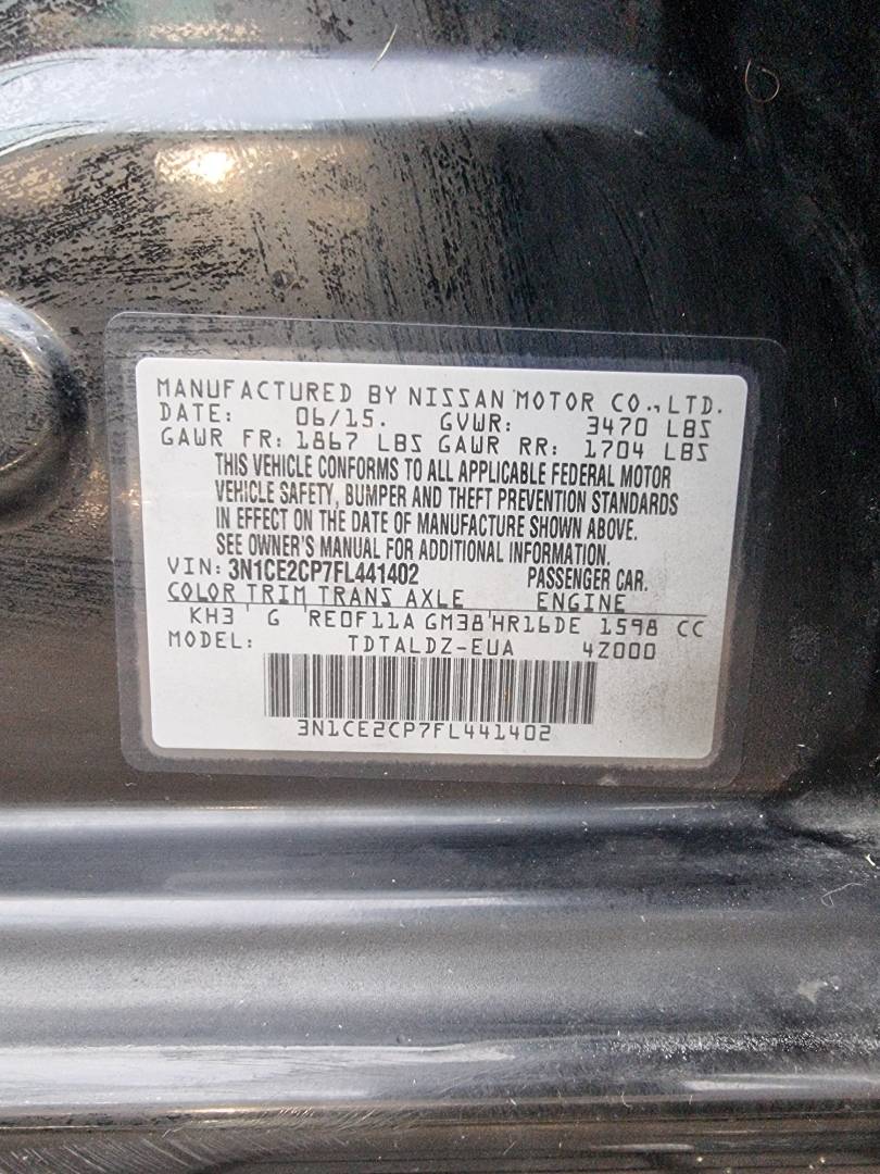 2015 NISSAN VERSA NOTE — 142770 Miles — Lot 215487 — Ind. 12 - Marhaba Auctions Used Cars - Image 9