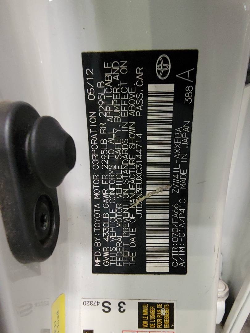 2012 TOYOTA PRIUS — 246 530 Miles — Lot UXC3144714 — Main - Marhaba Auctions Used Cars - Image 10