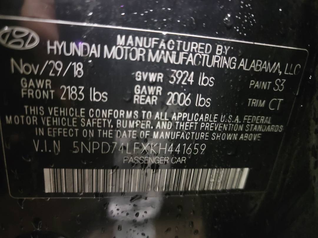 2019 HYUNDAI ELANTRA — 112862 Miles — Lot 72329083 - Marhaba Auctions Used Cars - Image 8