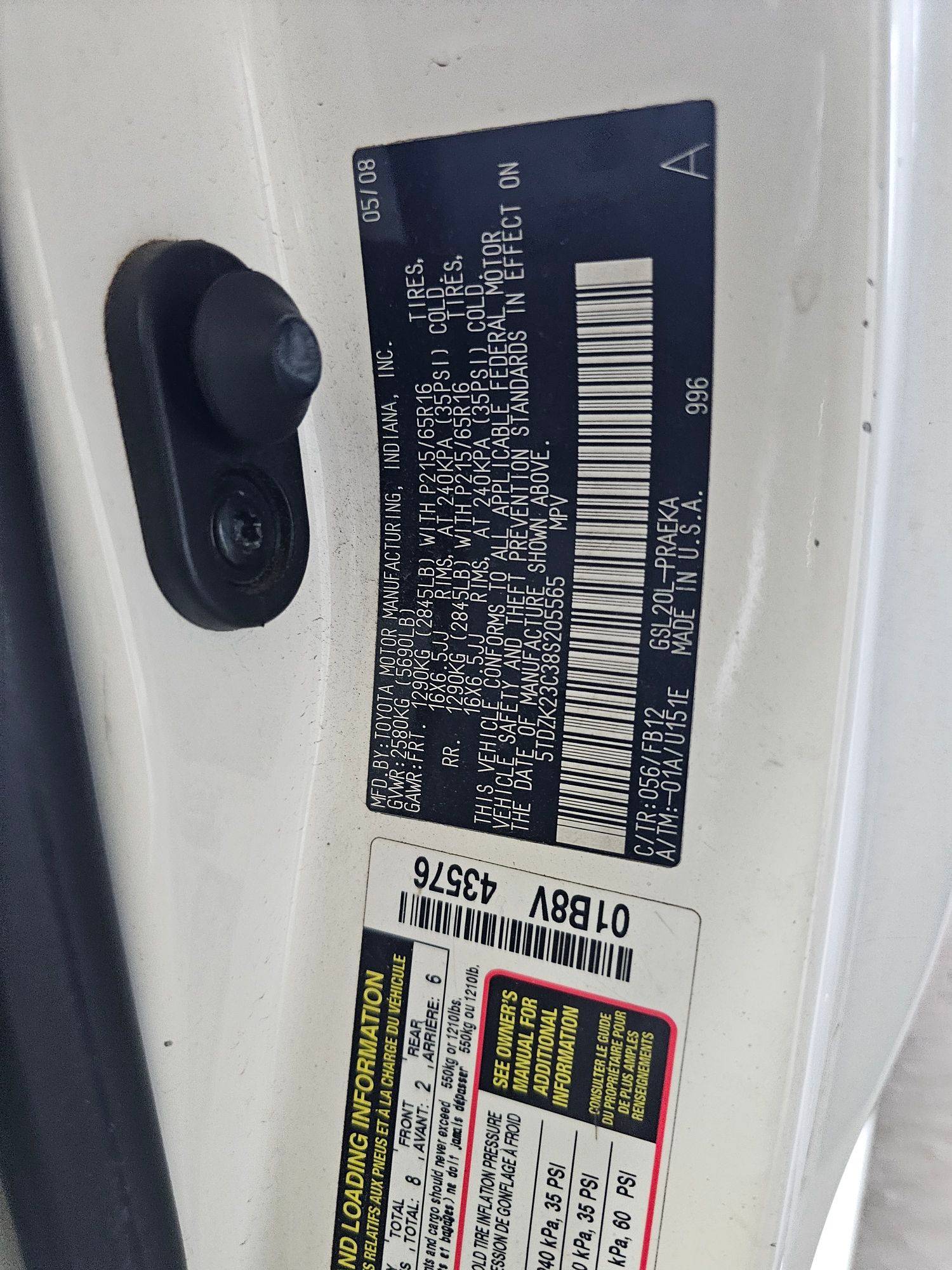 TOYOTA SIENNA 2008 - Marhaba Auction Used Cars - Image 10